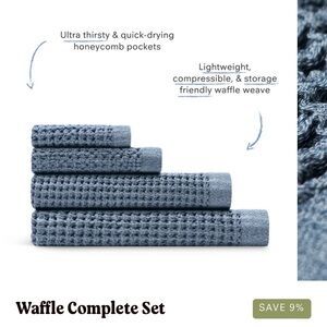Onsen Waffle Towels - 3 complete sets in denim